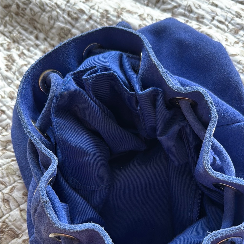 Royal Blue Canvas Drawstring Backpack - image 5